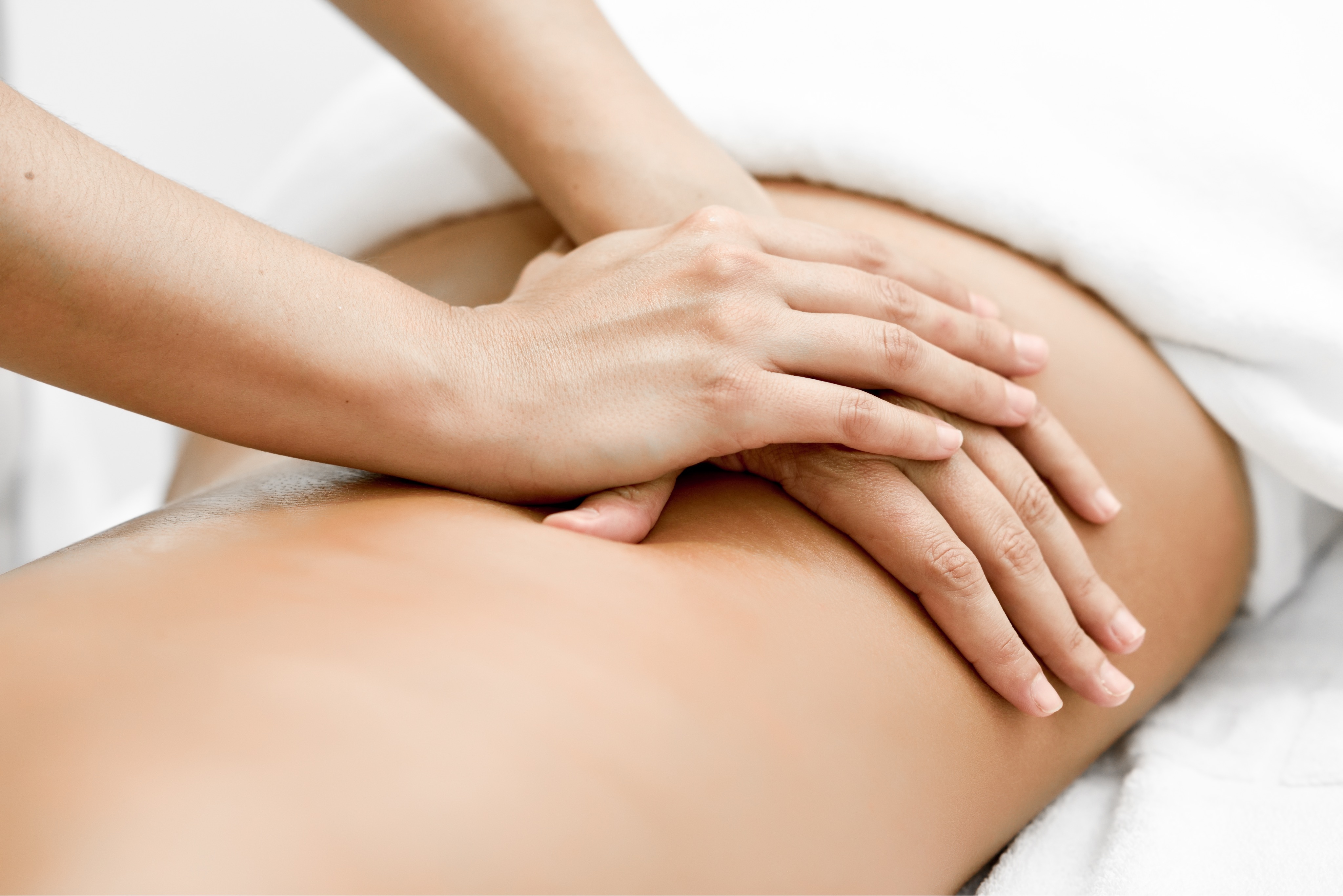 Licensed massage therapist at work